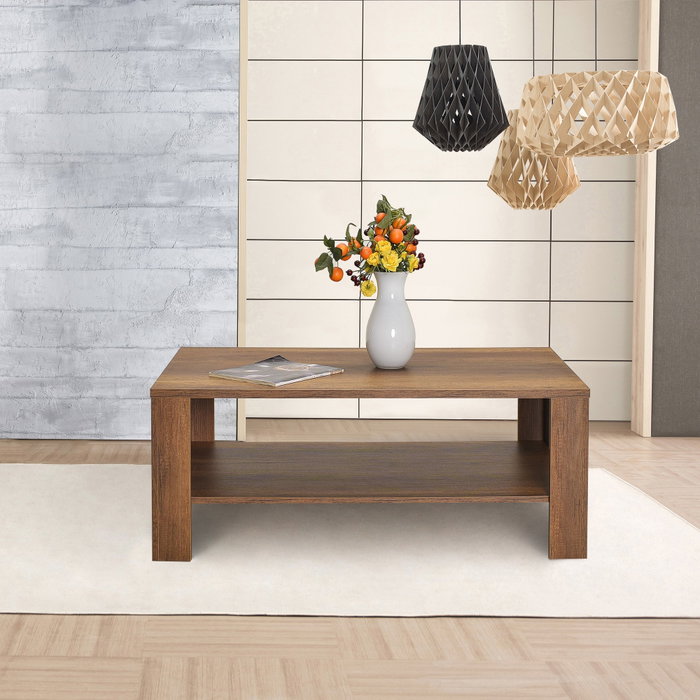 Hanah Home Mesa de Centro Nogal con Almacenamiento